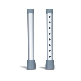 Coppia di gambe per deambulatori con puntali, prodotto grigio