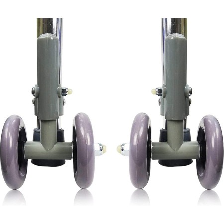 Coppia di gambe per deambulatori con ruote con sistema autobloccante, prodotto grigio