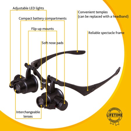 Occhiali d’ingrandimento levenhuk zeno vizor g8