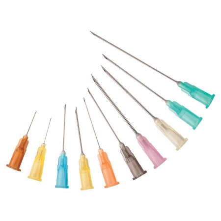 Aiguilles hypodermiques terumo agani 26gx1 1/2" - 0,45x13mm - an*2613r1 marron - stériles - paquet de 100 pièces.