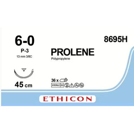 Ethicon prolene blue hechting - 4/0 naald 13 mm pakje 36 stuks.