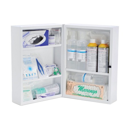 Armadietto di pronto soccorso in metallo metaldue ab - allegato 1 per più di 3 lavoratori