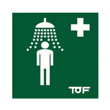 Cartello pp verde per docce di emergenza