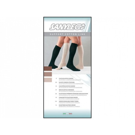 Gambaletto cotone unisex - s - media compressione - nero - 1 paio