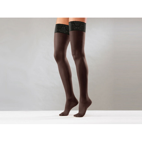 Calza autoreggente - s - forte compressione - nera - 1 paio