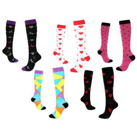 Zabawne skarpetki uciskowe, rozmiary s - m - wzór 2 - opakowanie 5 szt.