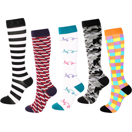 Zabawne skarpetki uciskowe l - xl - wzory 5 - opakowanie 5 sztuk.