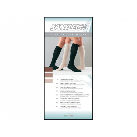 Gambaletto cotone unisex - s - media compressione - nero - 1 paio