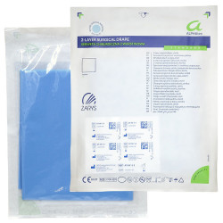 Campo quirúrgico estéril de doble capa de 45x75 cm alphatex con lado absorbente y lado impermeable.