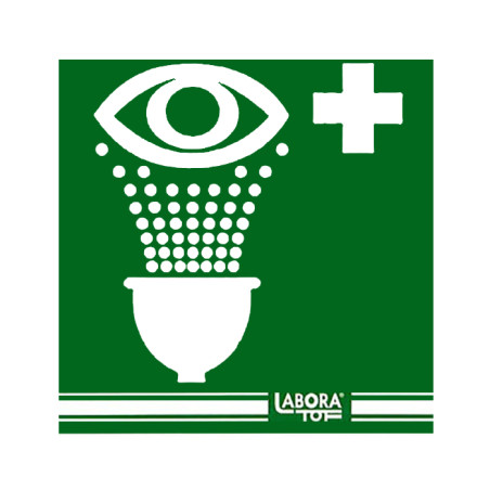 Zielony znak pp dla pryszniców do oczu