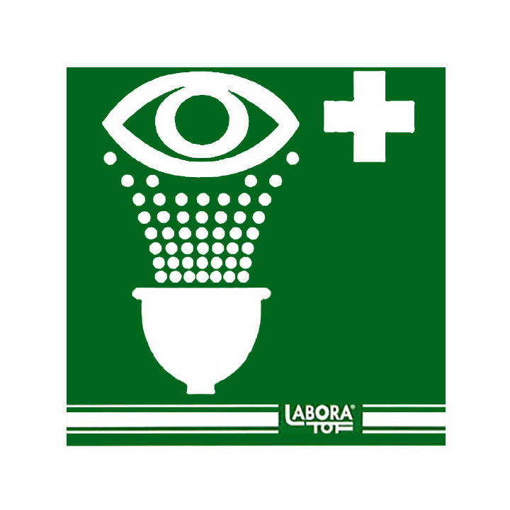 Cartello PP verde per doccette lavaocchi