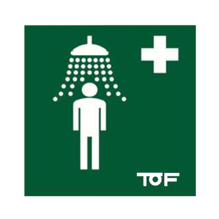 Cartello pp verde per docce di emergenza