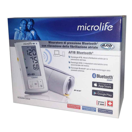 Sfigmomanometro microlife bp a6 bt bluetooth con rilevamento del rischio di ictus