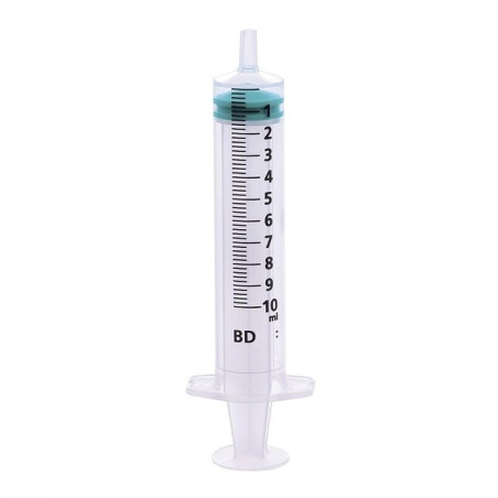 Seringue bd emerald 10 ml luer central slip sans aiguille - paquet de 100 pièces.