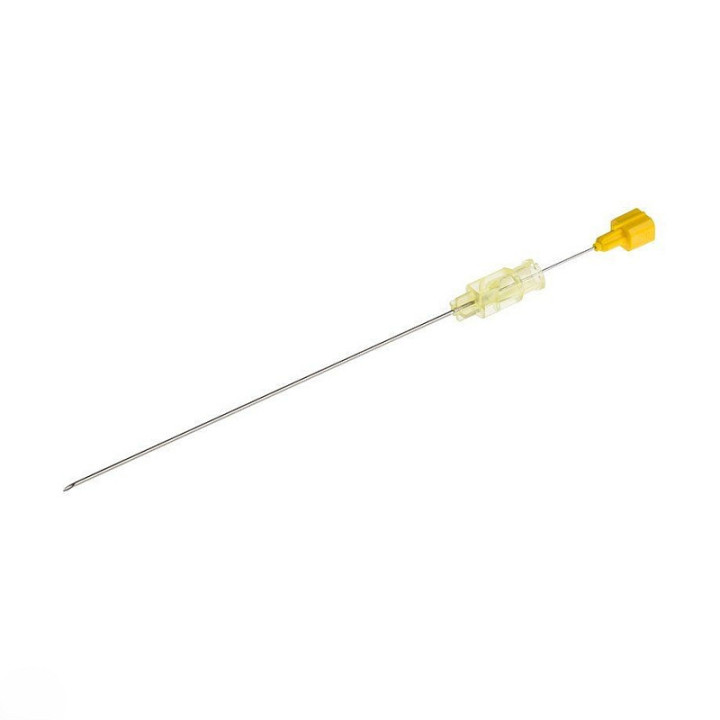 Agulhas espinhais BD Quincke 20G - 0,9x90 mm - amarelas - pacote com 25 unidades.