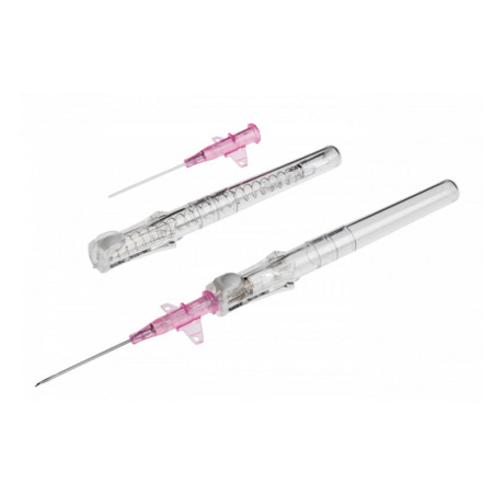 Bd insyte-w autoguard aghi cannula con alette 20g 1,1 x 30 mm, rosa - 50 pz.