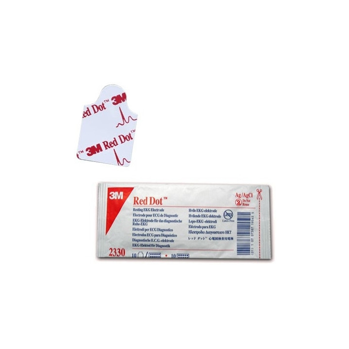 Electrozi ECG 3M RED DOT 2330 radiotransparenți 22x32 mm - Pachet de 100.