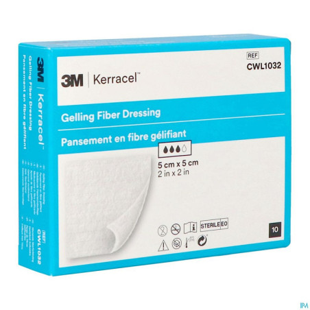 3m kerracel cwl1032 medicazione in fibra gelificante - 5 x 5 cm - conf. 10 pz.