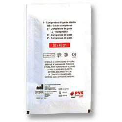 Sterile compressed gauze bag 18x40 cm folded without thread.