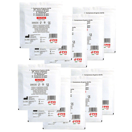 Sterile cut gauze compresses 4 layers, 10x10 - 10 pcs.