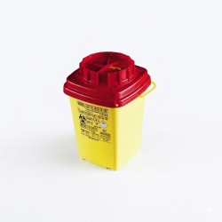 Contenitore 5 litri alto per cannule, aghi e rifiuti ospedalieri taglienti lunghi con coperchio girevole - conf. 40 pz.