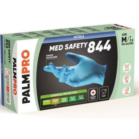 Palmpro med safety 844 puderfreie nitril-einmalhandschuhe - 100 stk.