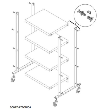 Excel trolley - 3 planken