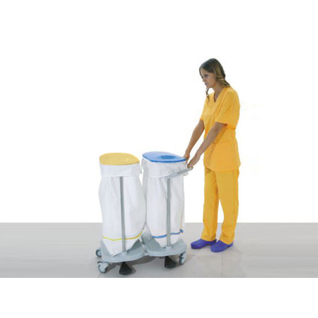 Carrello portasacco a pedale per 2 sacchi