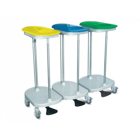 Carrello portasacco a pedale per 3 sacchi
