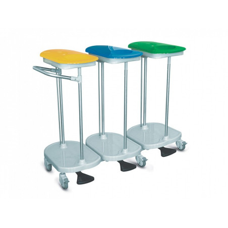 Carrello portasacco a pedale per 3 sacchi