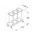 Carrello portasacco a pedale per 3 sacchi