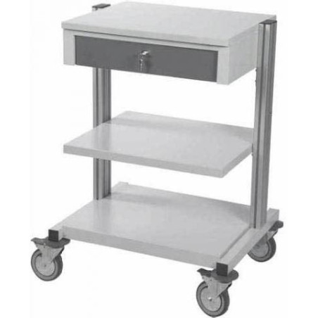 Carrello universale con 3 ripiani fissi e un cassetto
