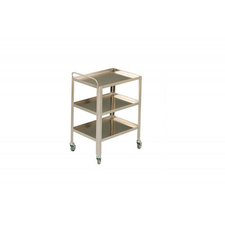 Carrello inox a 3 ripiani 60x40x80 h cm
