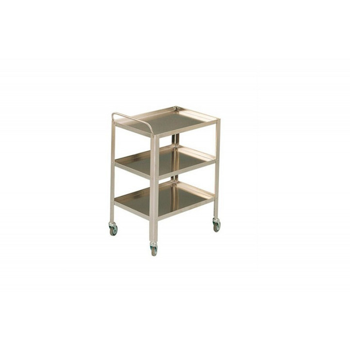 Carrello inox a 3 ripiani 60x40x80 h cm