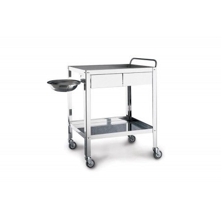 Carrello per medicazione con 2 cassetti 70x50x85 h cm