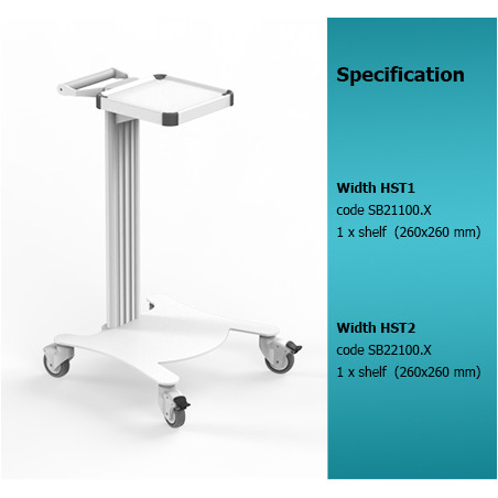 Carrello medicale multifunzione con 1 ripiano super easy basic