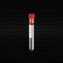 Provetta sterile 5 ml 12x86 mm in polistirolo con tappo rosso ed etichetta - 1500 pz.