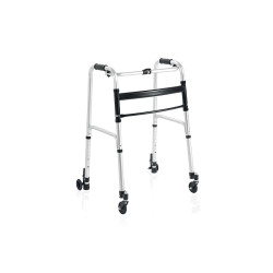 Deambulatore pieghevole 2 ruote piroettanti e 2 ruote autobloccanti clik