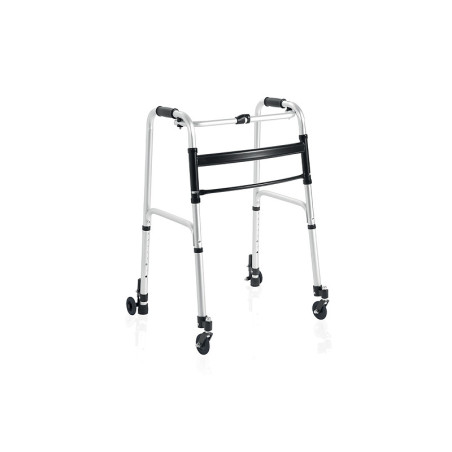 Deambulatore pieghevole 2 ruote piroettanti e 2 ruote autobloccanti clik