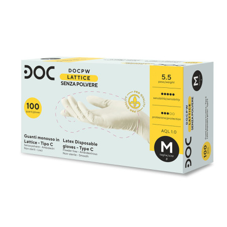 Disposable latex gloves powder free doc powder free - 100 pcs.