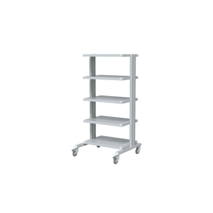 Carrello per supporto apparecchiature mediche Basic con 5 ripiani 43x60 cm