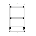 Wózek do transportu podstawowego sprzętu medycznego z 2 półkami 43x45 cm