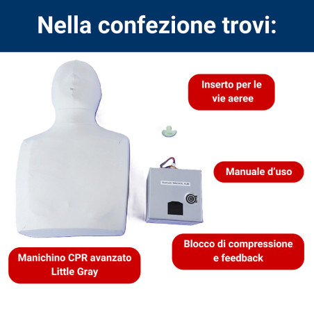 Manchino bls little grey advanced con cpr feedback su app