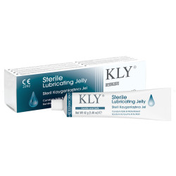 Sterile lubricating gel in 42 g bottle