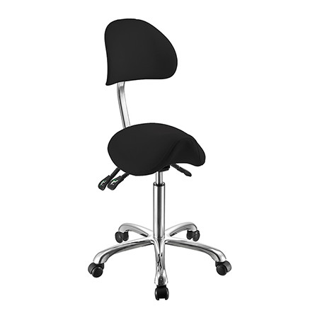 Sattel Hocker mit schwarzer Rückenlehne