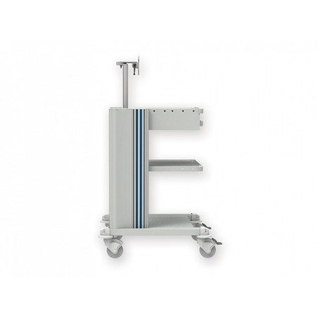 Trolley Pro - 2 étagères, clavier, support Moniteur, tiroir