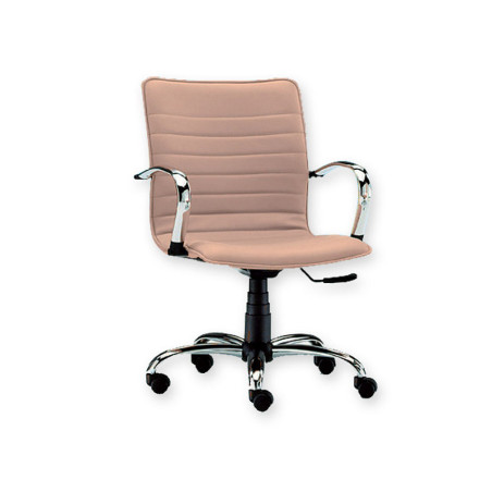 Elite chair with low backrest - imitation leather - beige