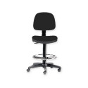 Tabouret avec dossier et anneau - noir