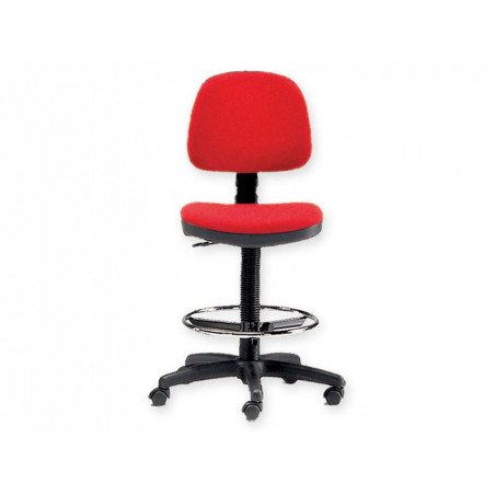 Taburete con respaldo y anillo - rojo
