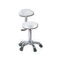 Stool with backrest - white